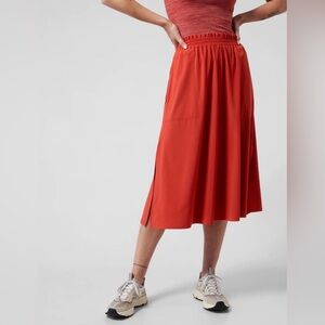 Athleta Savannah Women's Red Currant Midi Skirt, sz XL EUC
